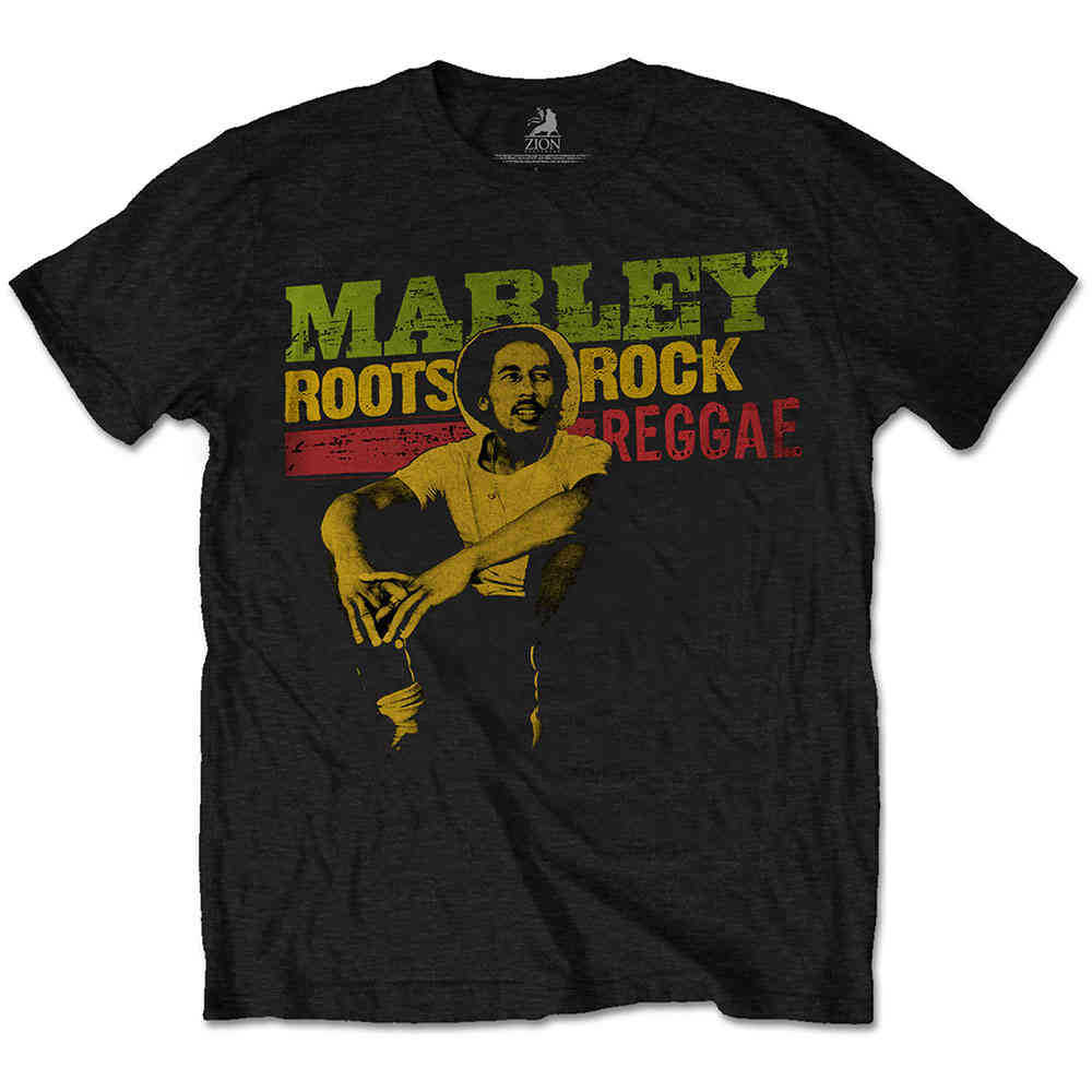 Bob Marley - Roots, Rock, Reggae Kids Tshirt - Black